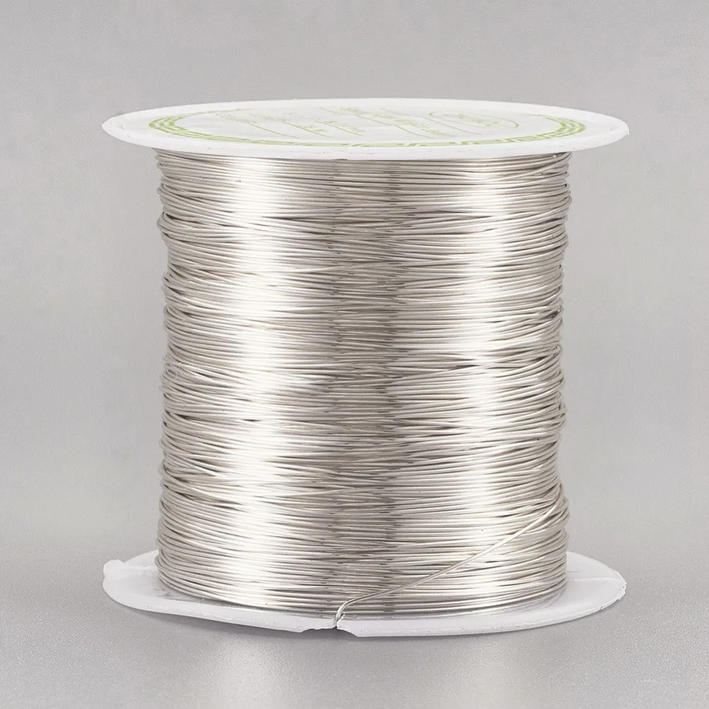 

26 Gauge 0.4mm 124.67 Feet(38m)/roll Copper Wire Copper Beading Wire for Jewelry Making Long-Lasting Plated Silver Color Plated