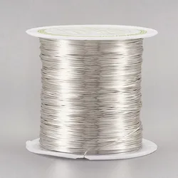 26 Gauge 0.4mm 124.67 Feet(38m)/roll Copper Wire Copper Beading Wire for Jewelry Making Long-Lasting Plated Silver Color Plated