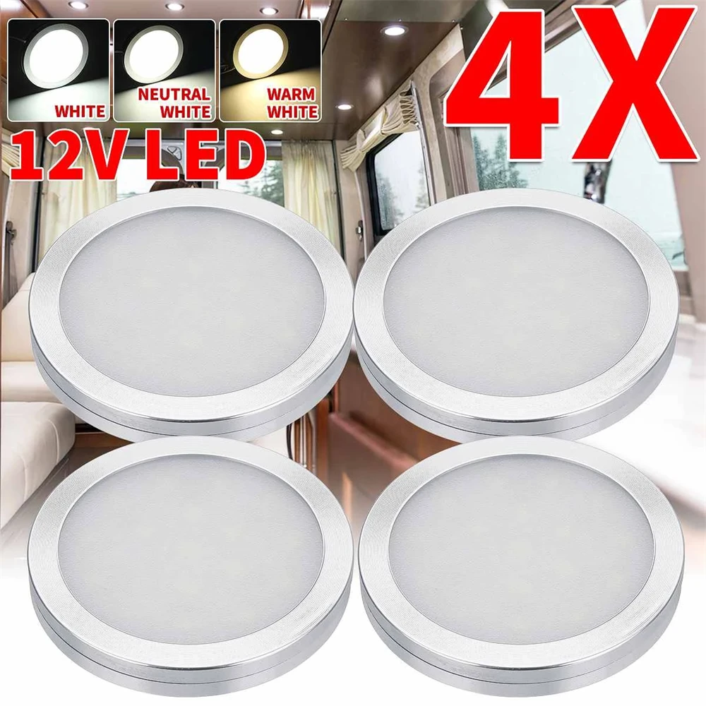 4PCS Camper Accessories RV Ceiling Lights Caravan Interior Reading Lamp Roof  Light for Motorhome RV Caravan Boat