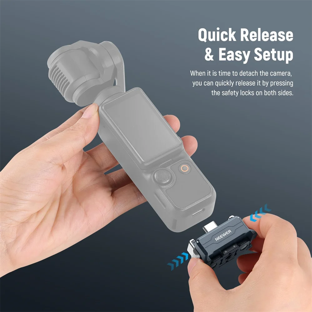 NEEWER Soporte magnético para cámara para DJI Osmo Pocket 3 Base adaptadora de carga plegable con accesorios para Cámara de Acción Arca de 1/4"