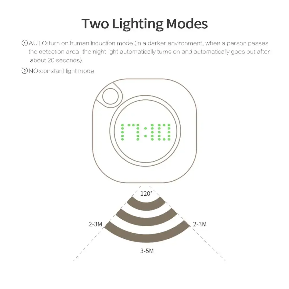 Xiaomi WC luz da noite com relógio bateria usb lâmpada com sensor de movimento levou luz para armário do quarto do banheiro lâmpadas magnéticas