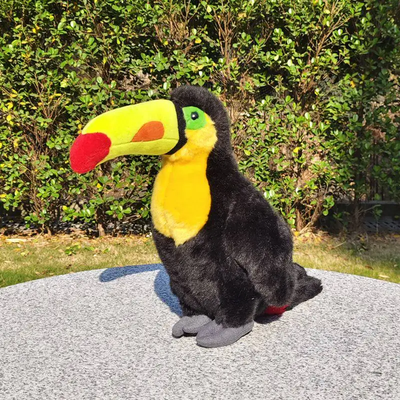 Simulation Toucan Plush Toy Adorable Thick Billed Toucan Stuffed Animal Large Billed Bird Soft Doll Gift Educational Toy 30cm