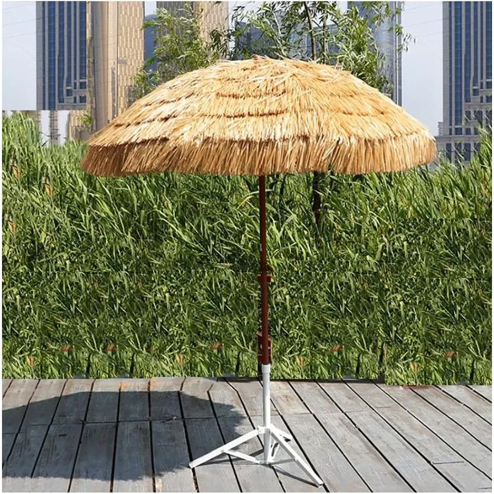 Imitation Straw Sunny Umbrella Beach Sunshade Outdoor Umbrella Diameter Under Umbrella 180cm Umbrellas Height