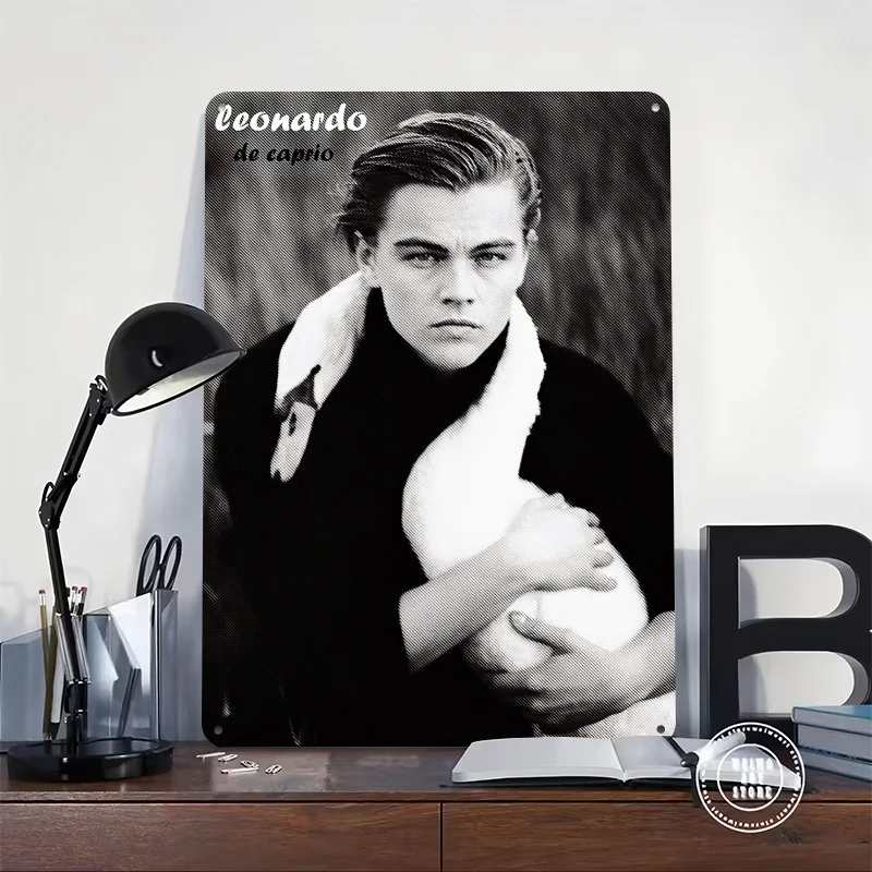 Leonardo Dicaprio Actor Poster Customized Vintage Metal Signs Wall Art Retro Tin Plaque for Interior Decoration Living Room Home