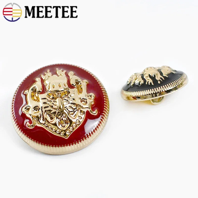 20 piezas Meetee, botón redondo de Metal Retro de 10-28mm para chaqueta, botones de decoración de ropa, abrigo, camisa, bolso, hebilla, accesorios de costura DIY