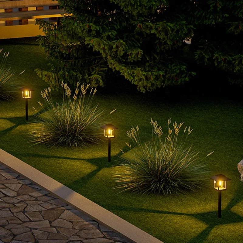 Lámpara Solar de jardín con enchufe de tierra para exteriores, lámpara Led de ambiente para Patio, Villa, lámpara de tungsteno, decoración de parque al aire libre, luces de paisaje, decoración de jardín