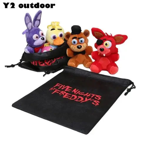 5Pcs Freddy Foxy Bonnie Chica Plush toys keychain Anime Plush pendant Stuffed Plushie Dolls Toys
