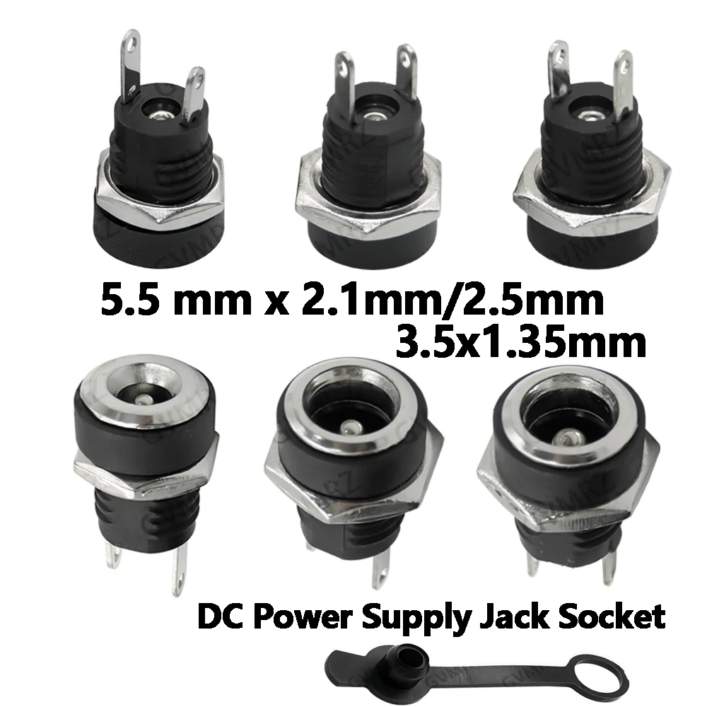 10PCS DC-022B  5.5 mm x 2.1mm 3A 12v for DC Power Supply Jack Socket Female Panel Mount Connector DC022B Connector 5.5