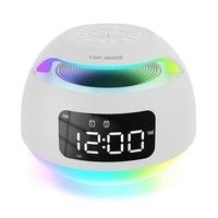 Portable LED Alarm Clock Radio RGB Colorful Light Radio Receiver Wireless Bluetooth Speaker With Dual Alarm Clock Snooze