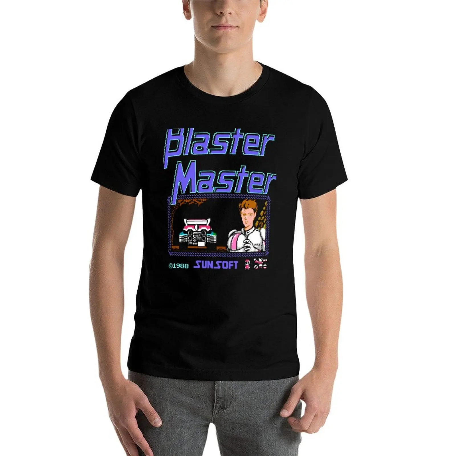 تي شيرت Blaster Master - 8 بت عنوان من PixelRetro تي شيرت للرجال من القطن مضحك تي شيرت رجالي جرافيك قطن تي شيرت رجالي #4