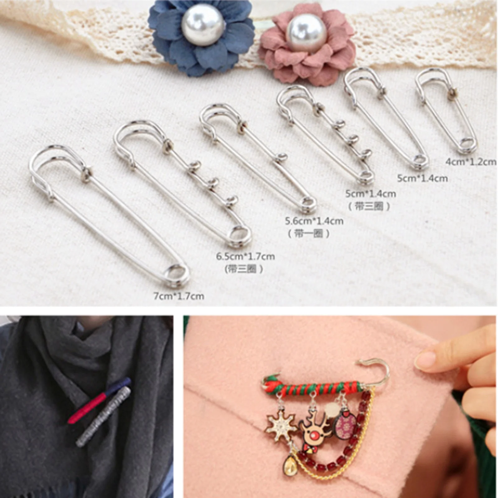 Craft Silver Durable Safety Brooch Pins 27mm-70mm Fastening Sewing Kilt Scarf