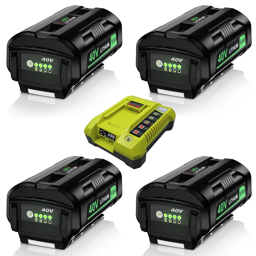 

40V 8000mAh Li-ion Battery For Ryobi OP4040 OP4026 OP4030 OP4050 OP4060A OP40201 OP40301 Collection Cordless Power Tools Battery