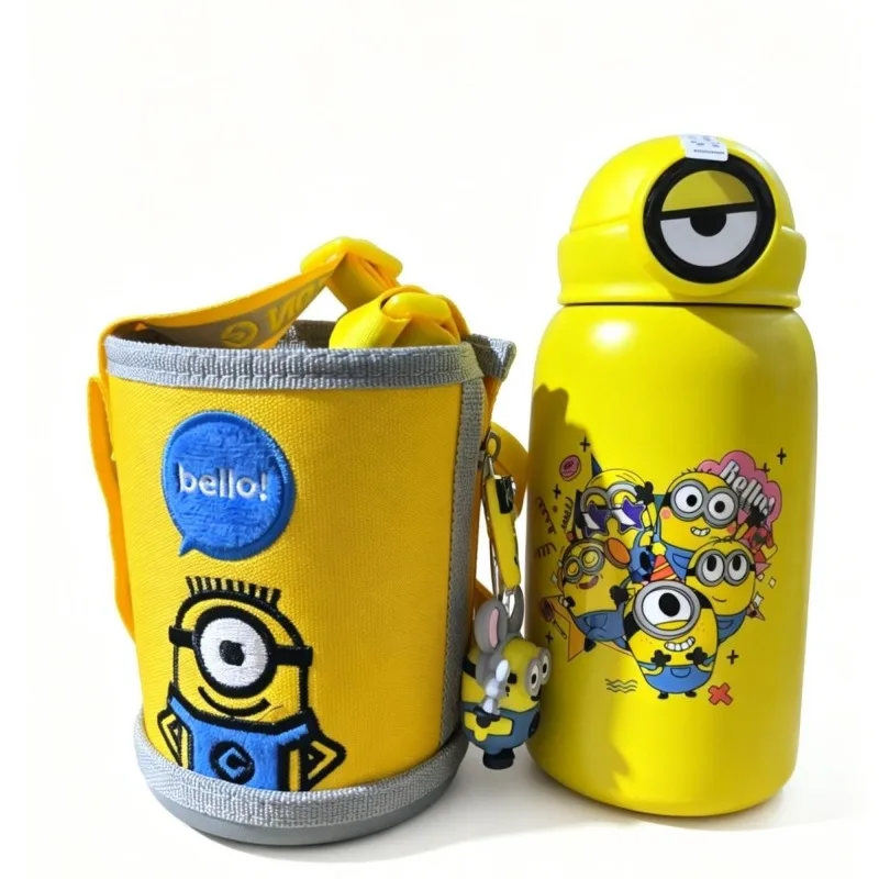 

610ml Minions Large Capacity 316 Stainless Steel Insulated Water Bottle Portable Leak-Proof Student Campus Drinking Cup