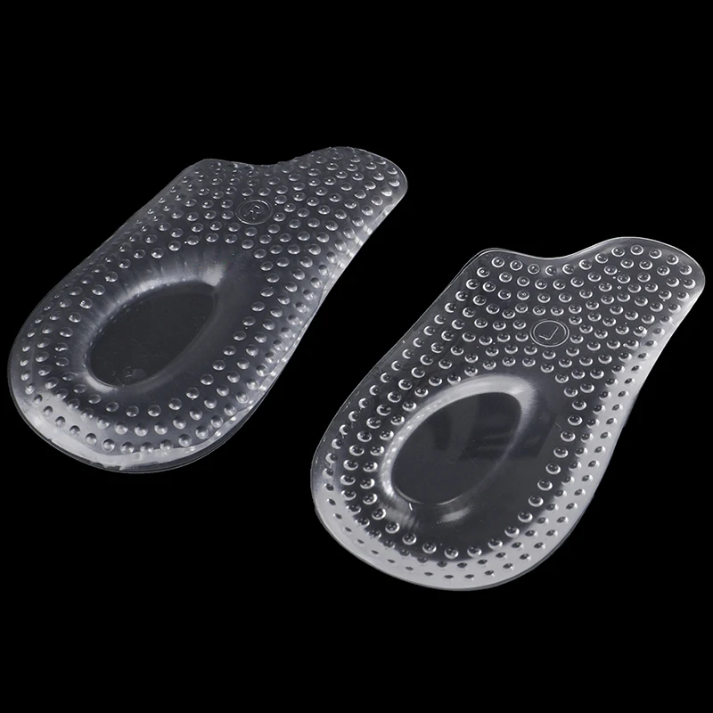 1Pair Soft Silicone Gel Insoles Heel Cushion Soles Heel Foot Pads Pain Relief Protectors Spur Support Shoe Pad Feet Care