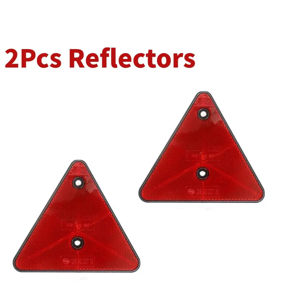 2 قطعة مثلث أحمر تحذير عاكسات شاحنة وقف تحذير علامة لوحة الضوء الخلفي السلامة عاكس تسجيل المجلس للمقطورة #4