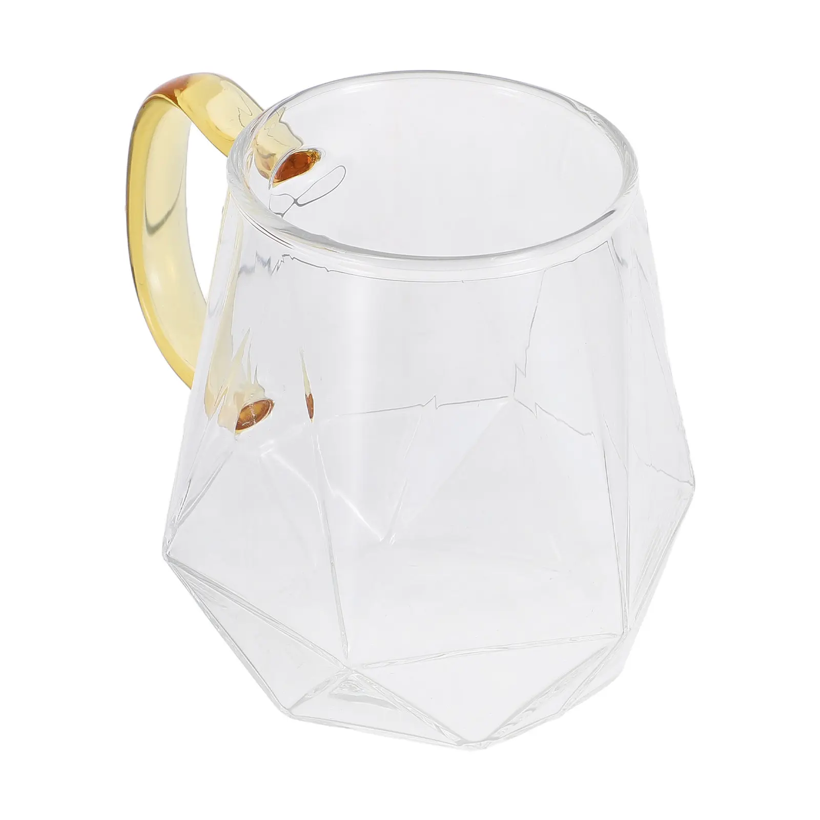 Diamond Shape Clear Glass Mug High Borosilicate 300Ml Heat Resistant Coffee Cup Latte Espresso Tea Heat-Resistant Coffee Mugs