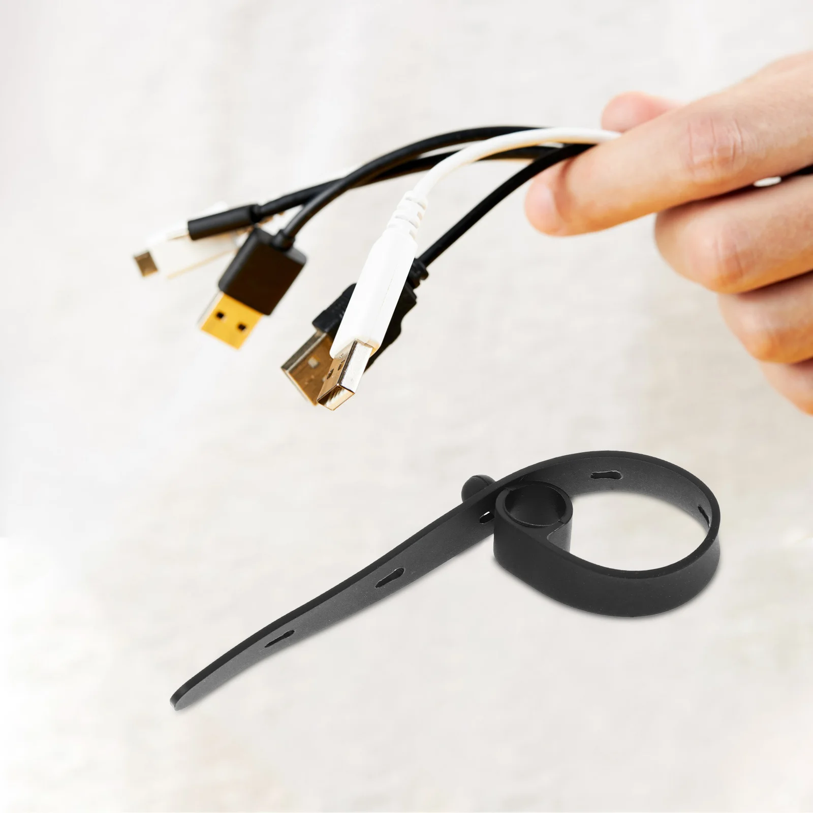 10 Stück Silikon-Kabelbinder, magnetisch, wiederverwendbar, Kabel-Organizer für USB-Ladegeräte, Kopfhörer, Kabelmanagement, Desktop-Kabelbänder