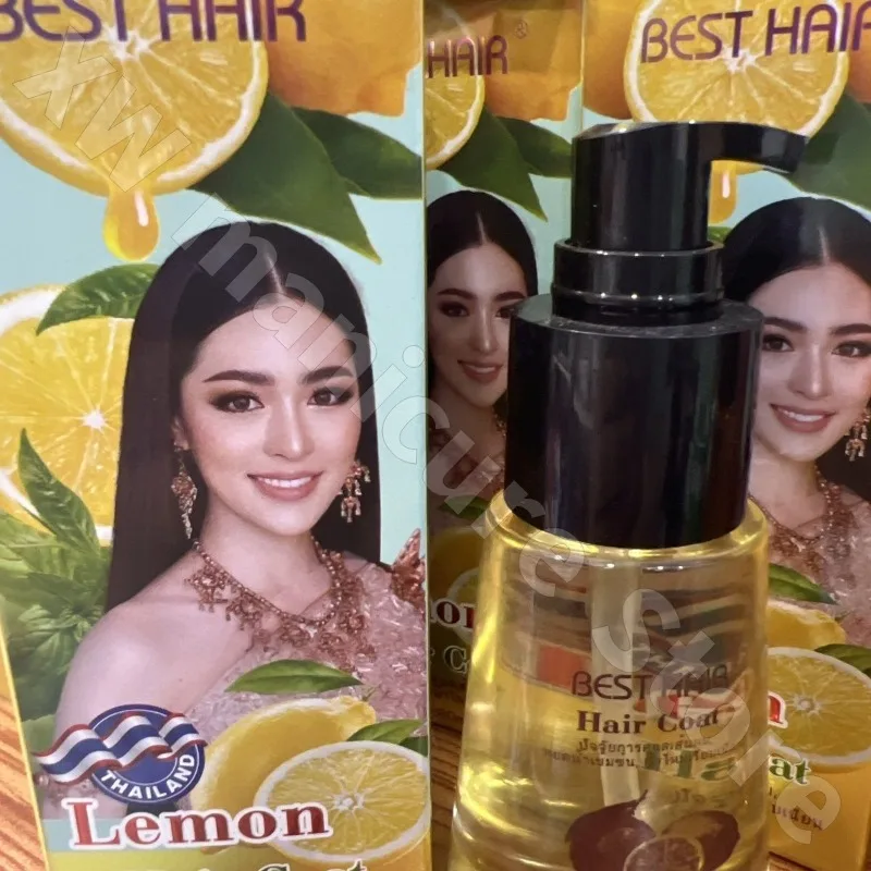 Best hair Lemon Hair essential oil repair and moisturizing to improve frizzy, dry and damaged hair soft and smooth 80ml