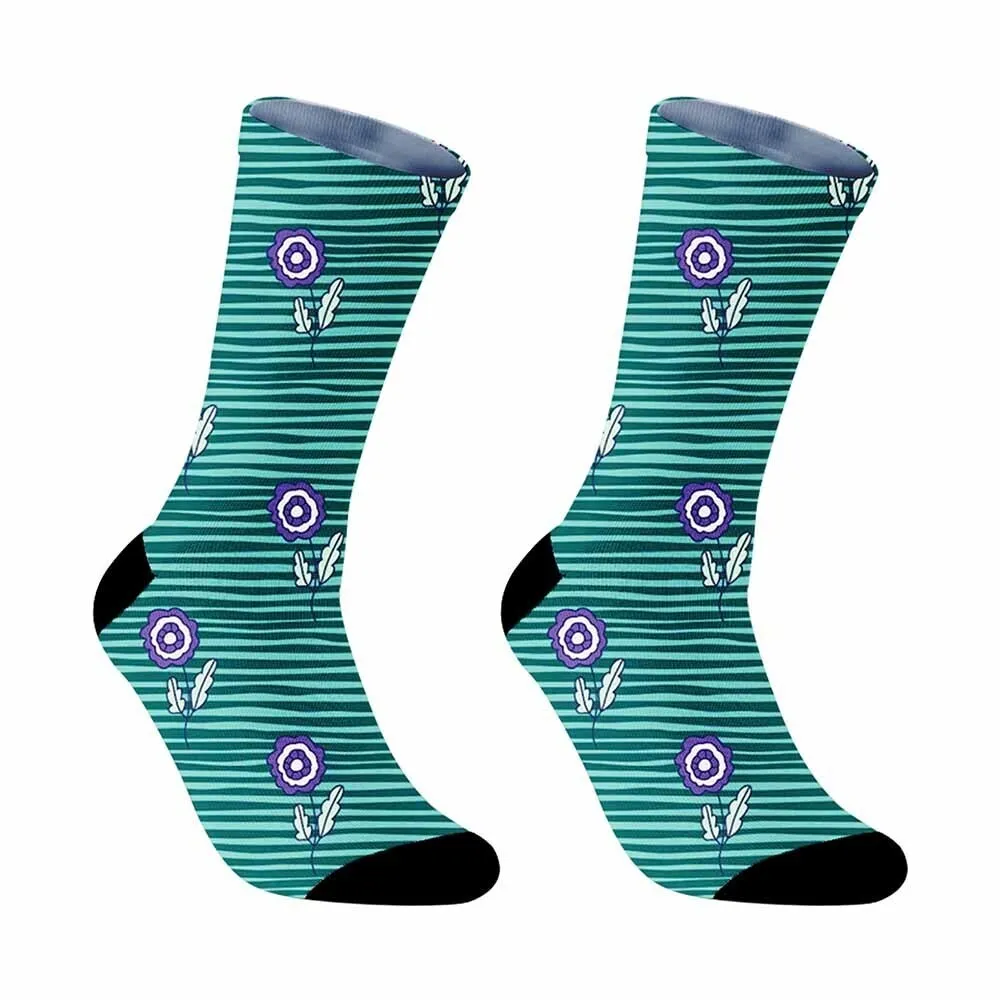 

2025 New Botanical Green Texture Print Unisex Performance Socks – Moisture-Wicking, Breathable & Durable for Cycling/Running!