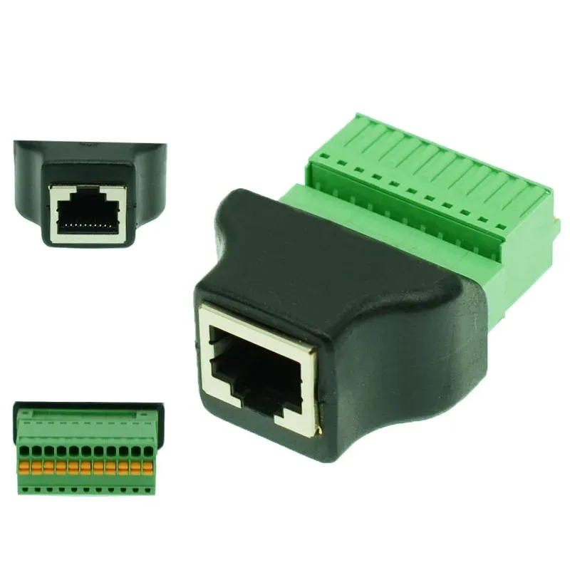 10pcs RJ50 To Spring Terminal Adaptor RJ50 Female To 11 Pin Connector RJ50 Splitter for CCTV DVR CCTV Accessory