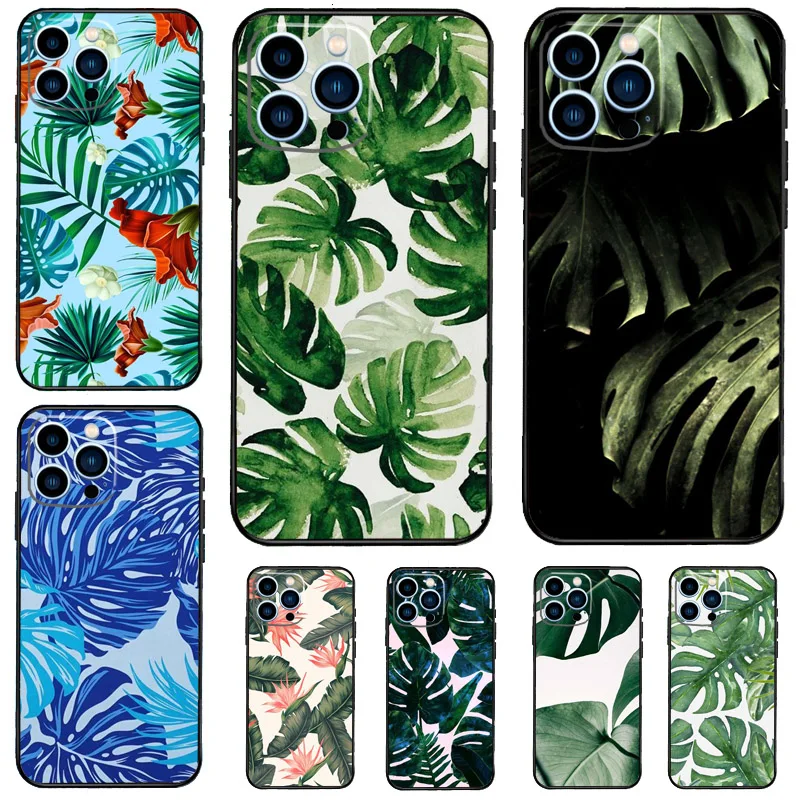 Monstera Flower Tropical Leaves Case For Samsung Galaxy S26 Ultra S25 S23 S22 S21 S24 Ultra S10 S20 Plus S25 FE Cover Funda