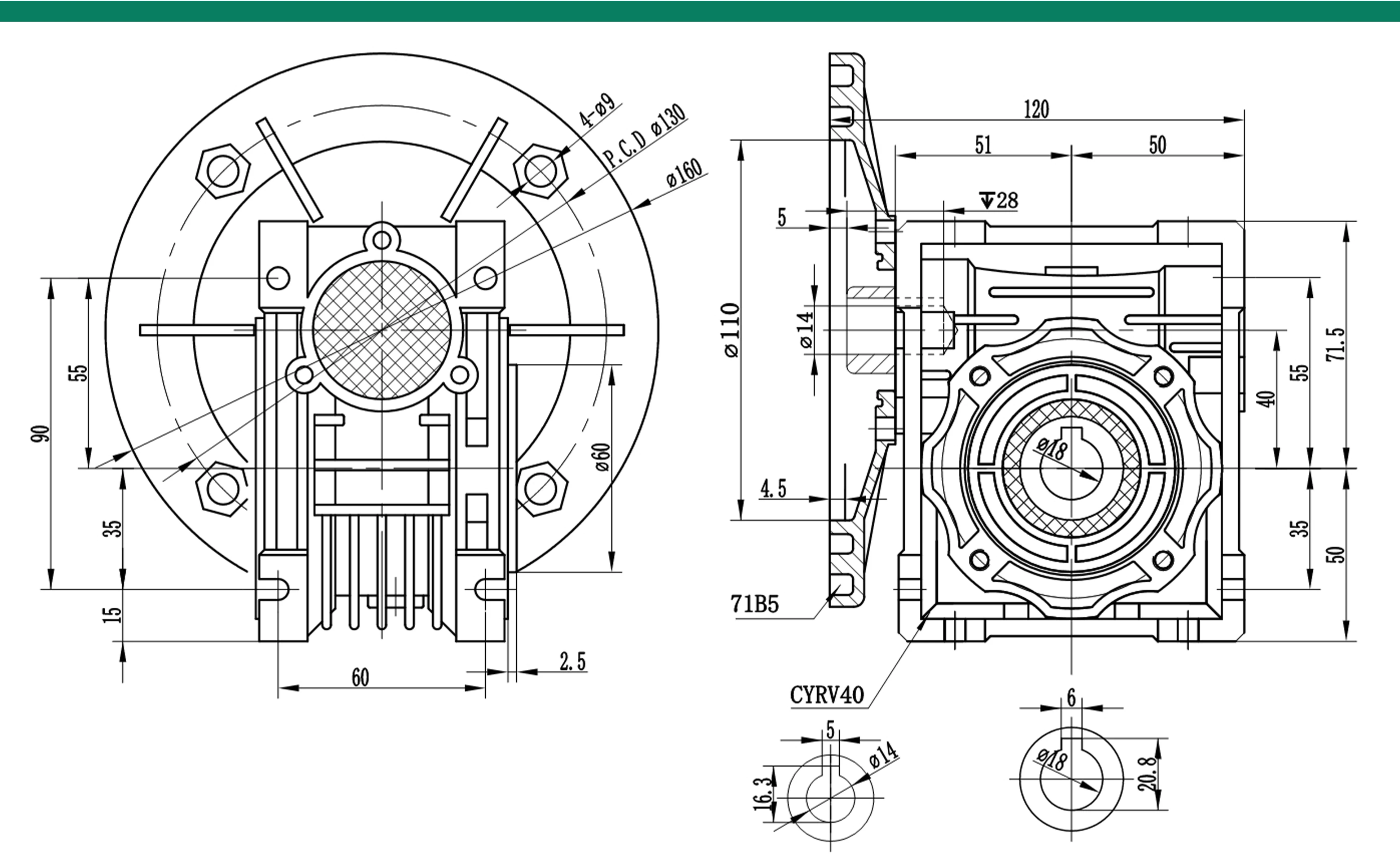 worm-gearbox-nmrv040-gear-reducer-cyrv40-input-9-11-14mm-output-18mm-ratio-5-1-100-1-tin-bronze-worm-gear-free-maintenance