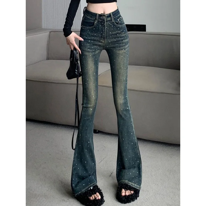 

Джинсы-колокольчики с высокой талией, женские эластичные утягивающие хлопковые джинсовые брюки с высокой талией Ci Sle, осень-зима, Новое поступление