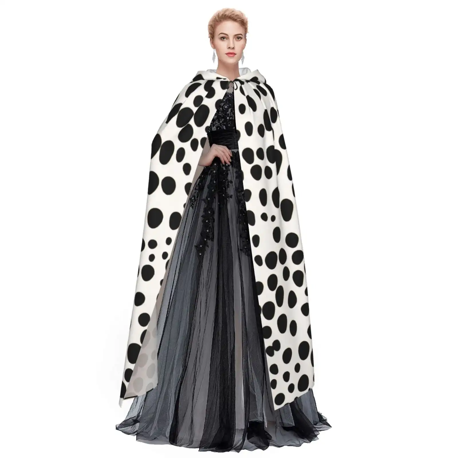 Cape à capuche unisexe pour adultes, pardessus léger, Texture chien dalmatien, pour Costumes de Cosplay d'halloween