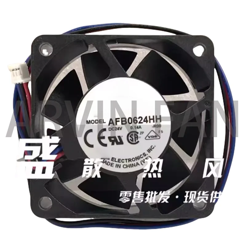 

Brand New AFB0624HH 6025 24V 0.14A 6CM/ cm Double Ball Frequency Converter Fan
