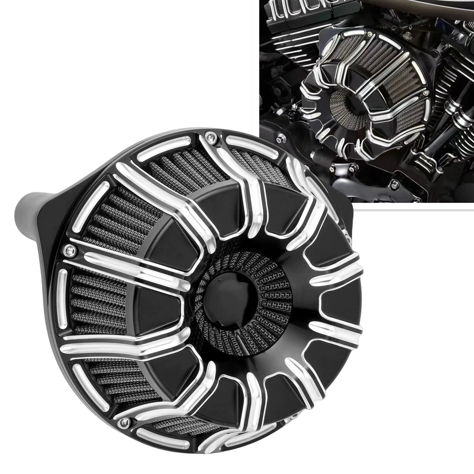 

For 2017-2020 Harley Touring Models & 2018-2020 Softail Models with M8 Milwaukee 8 Motorcycle Air Cleaner Intake Filter Cover