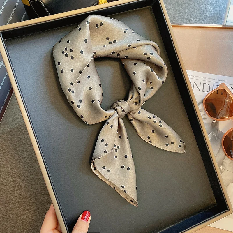 Fashion Polka Dot Scarf Spring Summer Matching Shirt Silk Square Scarf Outdoor Small Soft Headband Shawl Female Neckerchief