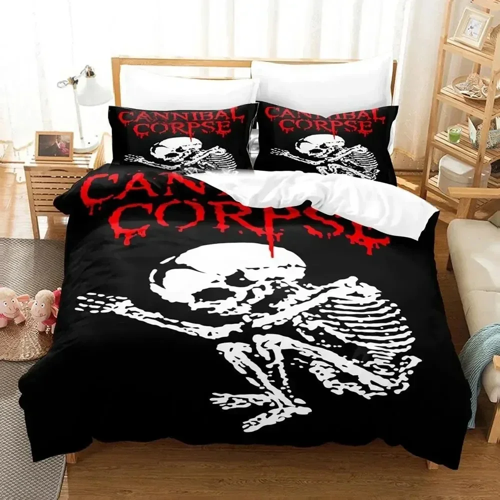 

Top 3D Print Cannibal Corpse Bedding Set Duvet Cover Bed Set Quilt Cover Pillowcase Comforter king Queen Size For Boys Adult
