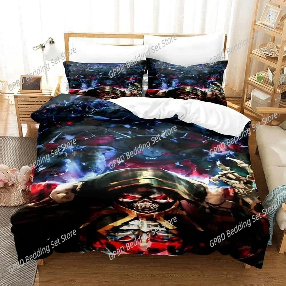 Skeleton Anime OVERLORD Bedding Set Boys Girls Twin Queen Size Duvet Cover Pillowcase Bed Boys Adult Fashion Home Textileextile