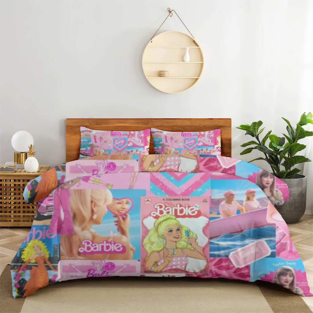 

Barbie Bed Sheets Set Comforter Quilt Cover Duvets Double Bedding