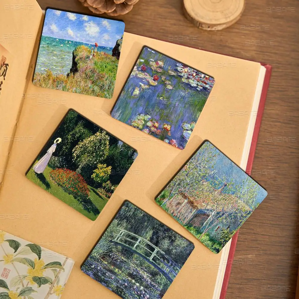 C-Claude Monet PVC Refrigerator Magnets Heat Transfer Printing Fridge Sticker for Home Kitchen Decor