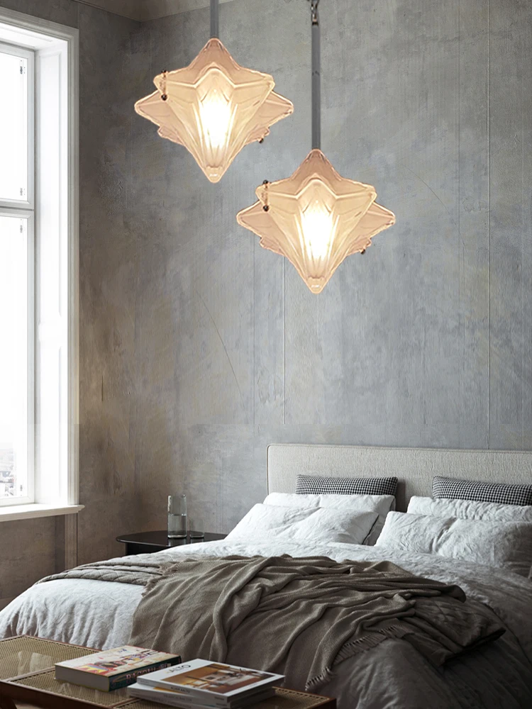 Magical Octagonal Star Pendant Lights LED Living Room Fixture Entryway Glass Art Deco Foyer Hanging Lamp Home Lustres Vintage