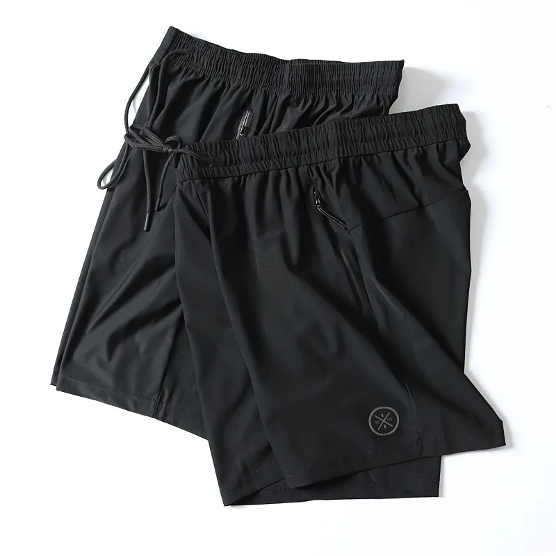 

Ледяной шелк, гладкий на ощупь! Новые летние мужские тканые быстросохнущие эластичные спортивные брюки для бега и фитнеса, повседневные шорты-бриджи