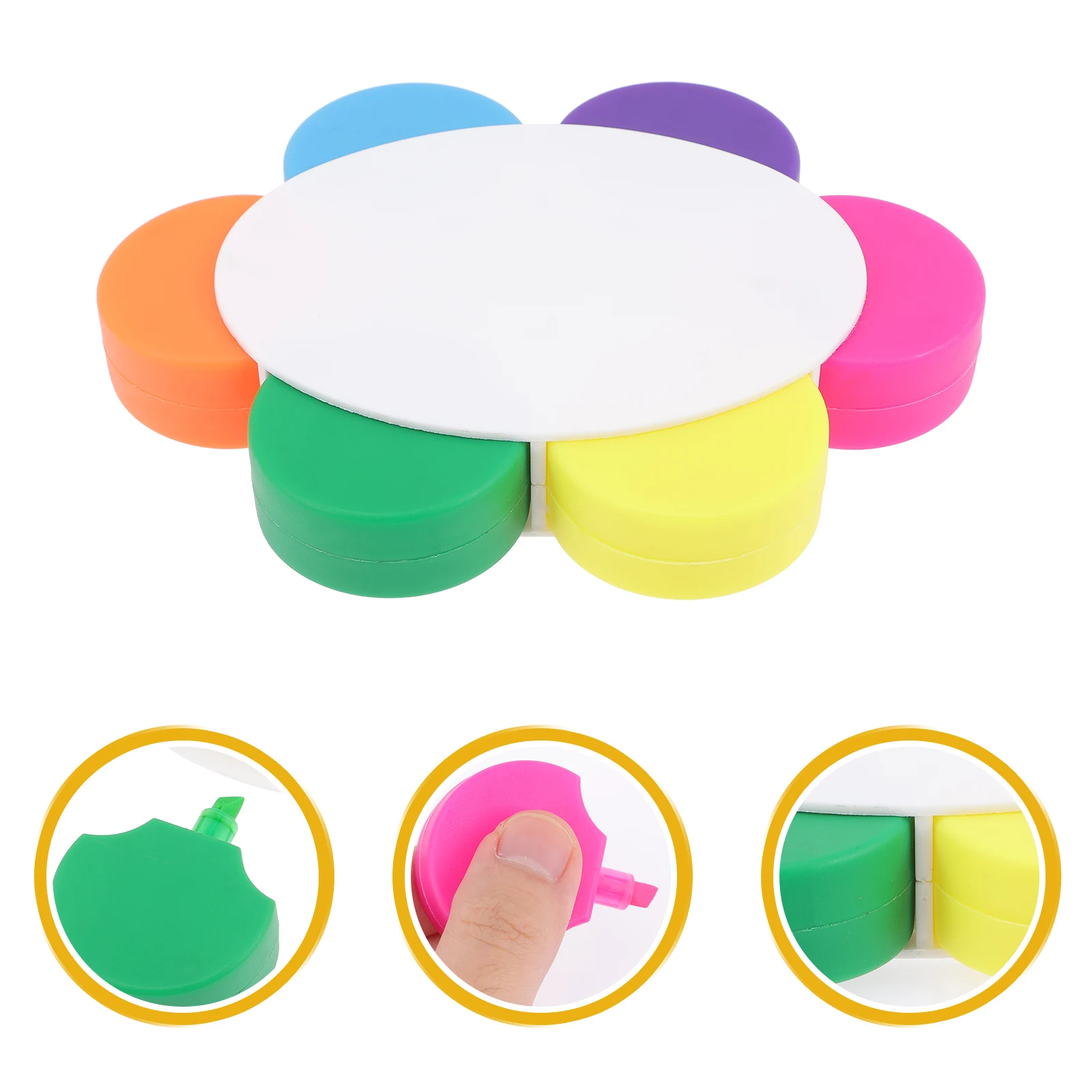 

4Pcs 6Color Highlighters Small Size Fluorescent Plastic Pens for Journaling Marking School Supplies Students Office Use