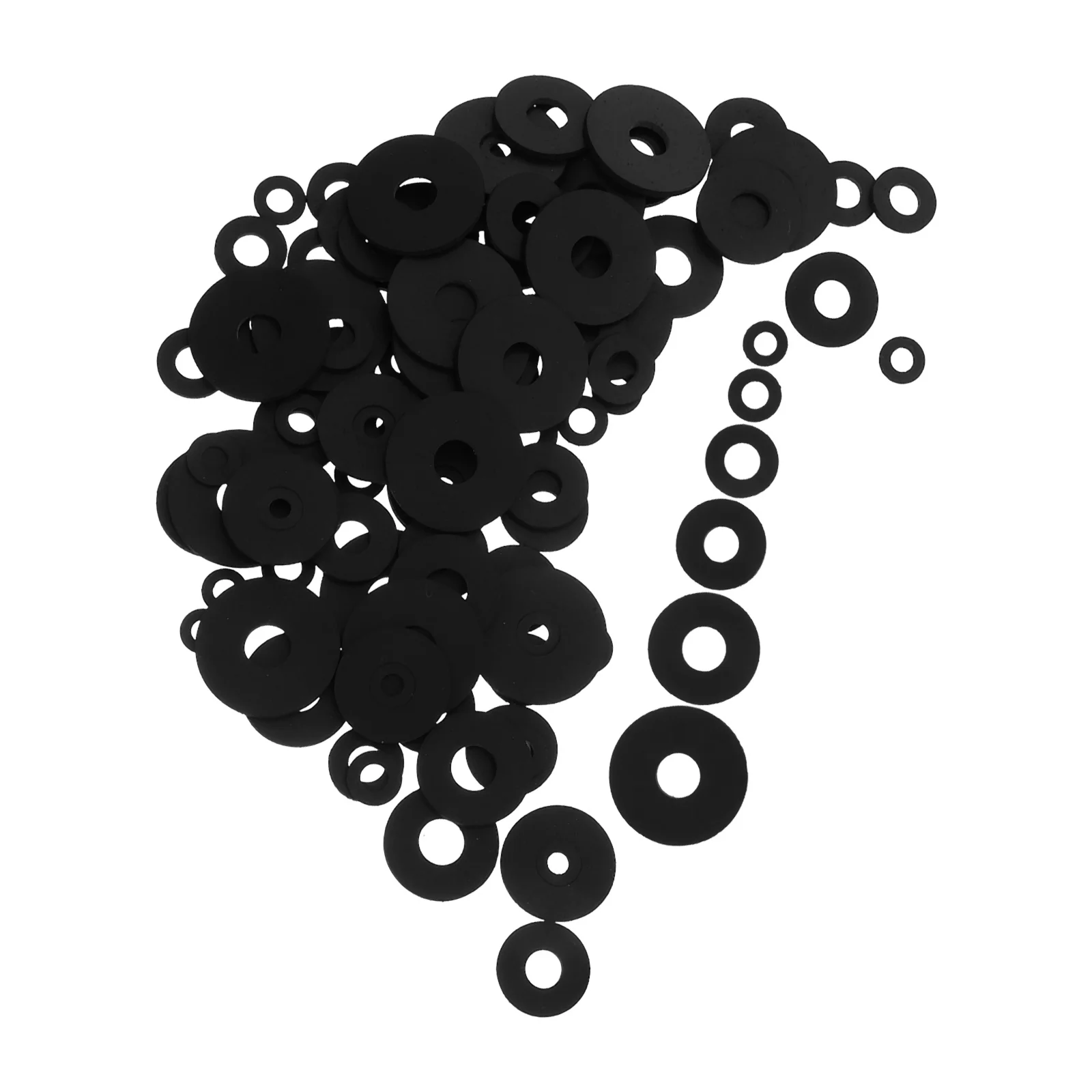 

120pcs Rubber Washers Heavy Duty Black Flat Grommet For Household Appliances Vibration Suppression Noise Reduction Anti-Slip