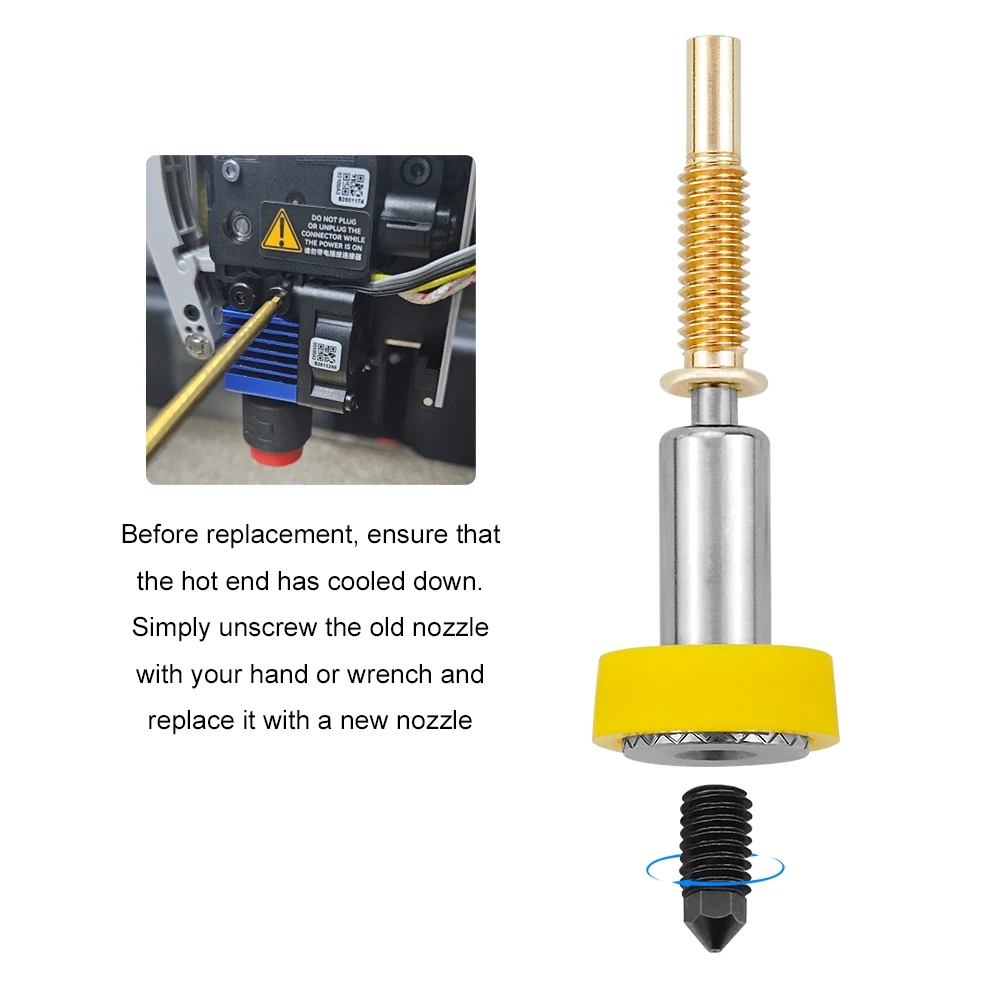 Für REVO Düse verbesserte High Flow einteilige gehärtete Stahldüse 0,2 0,4 0,6 0,8 mm Hotend Kit Düsen 3D-Druckerzubehör – Detail 6
