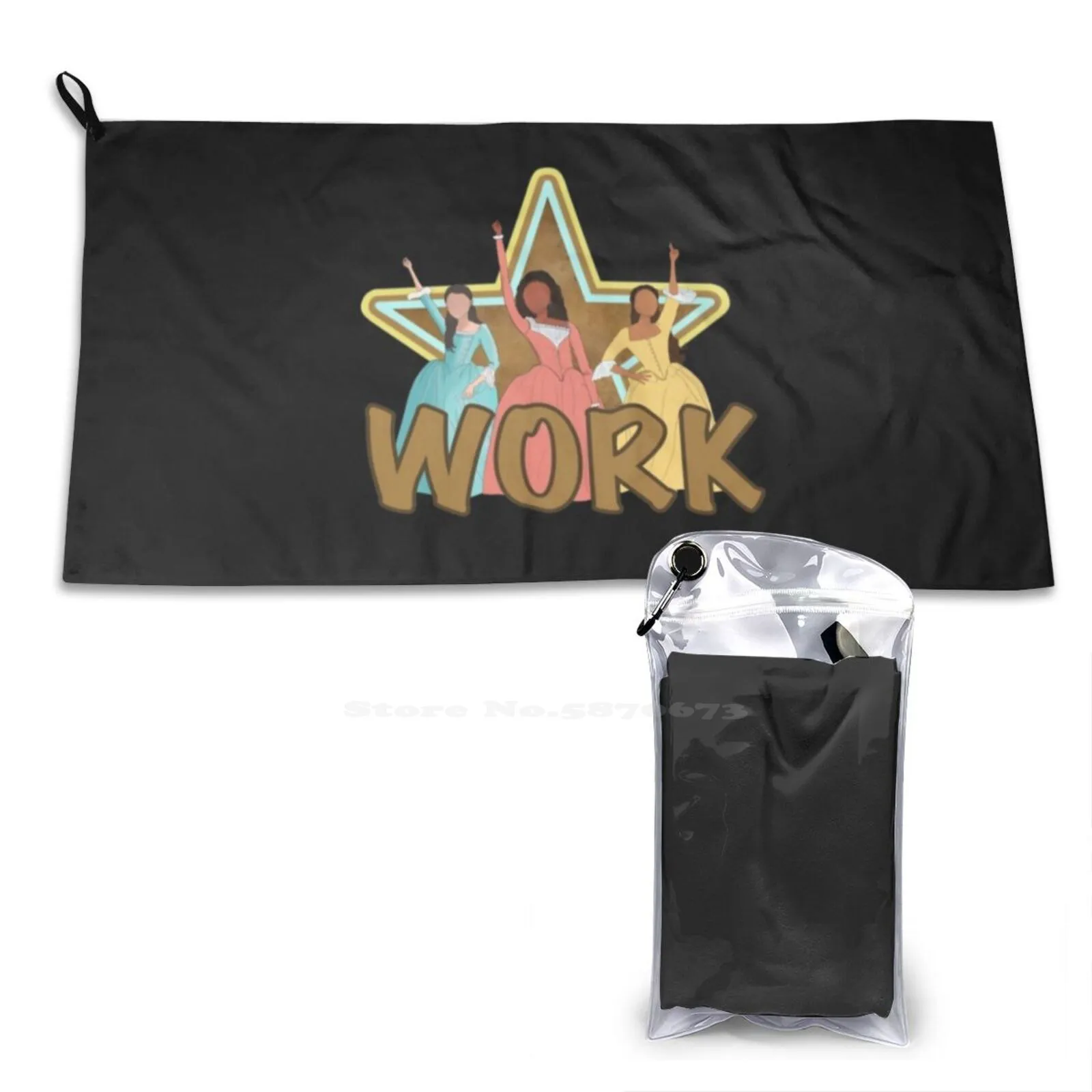 Work! With Star Soft Towel Quick Dry Beach Towel Schyler Sisters Work Peggy Angelica Eliza Musical Theatre Broadway Trending