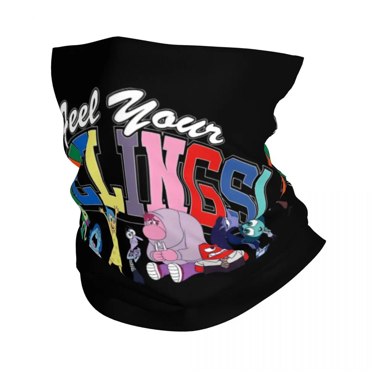 

Custom Cartoon Inside Out Anime Winter Headband Neck Warmer Women Men Hiking Running Tube Scarf Film Kawaii Face Bandana Gaiter