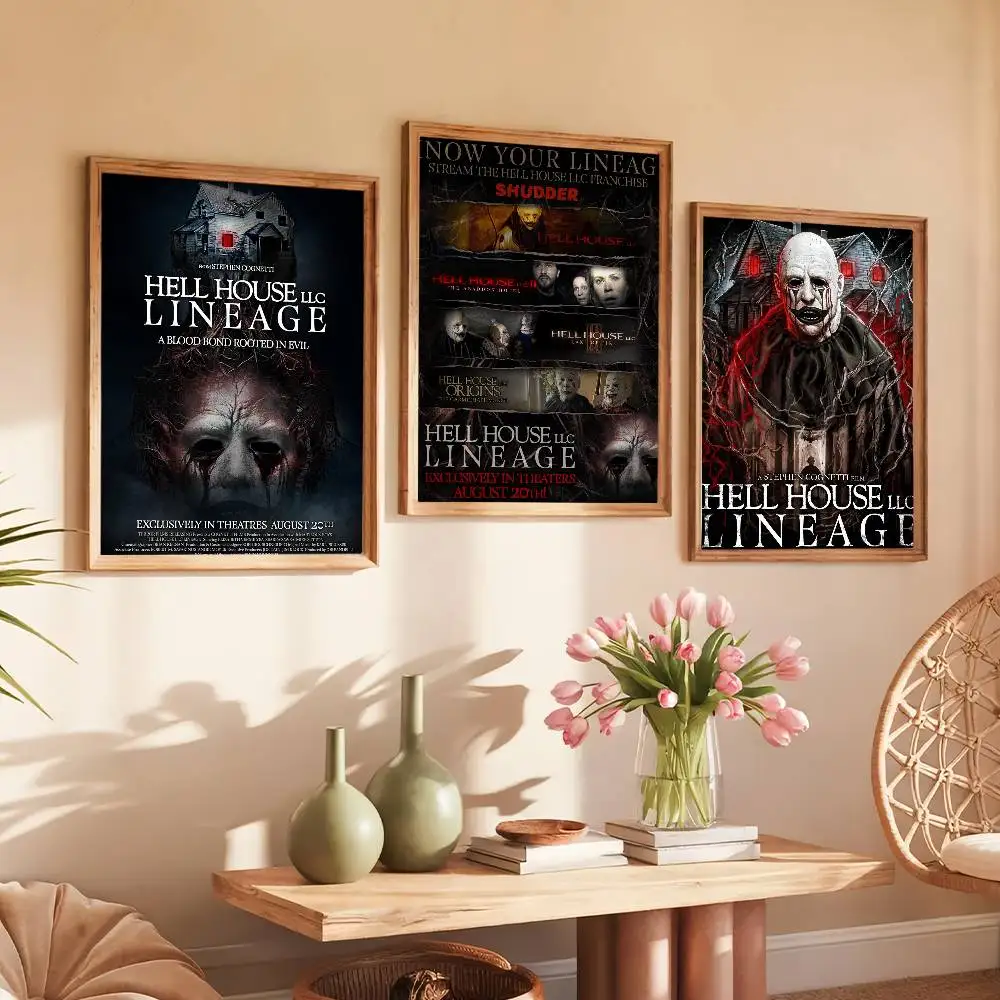 لوحات ملصق لفيلم Hell House LLC، مطبوعات ذاتية اللصق، ديكور غرفة النوم وغرفة المعيشة، هدية عتيقة