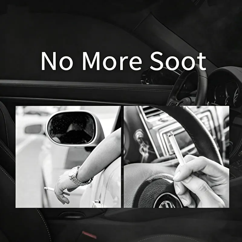 Car Ashtray with Lid Smell Proof, Car Cigarette Ashtray with Lid and Light, Stainless Metal Material, Easy To Clean for Most Car view 3