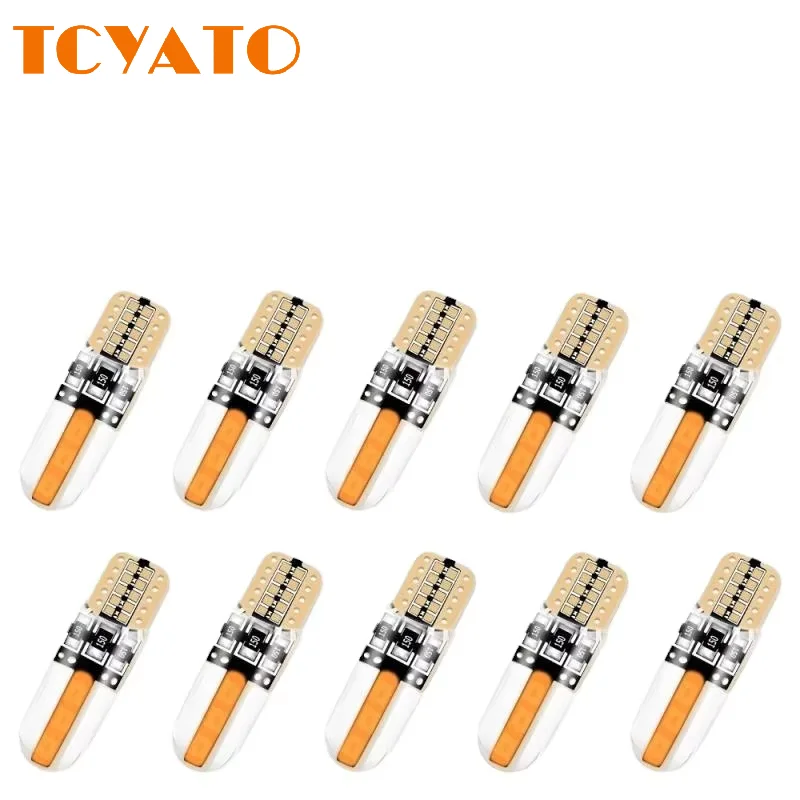 

Светодиодные фонари TCYATO, силиконовые индикаторы ширины высокой яркости для мотоцикла T10 COB 8SMD, лампы для чтения, лампы для номерного знака