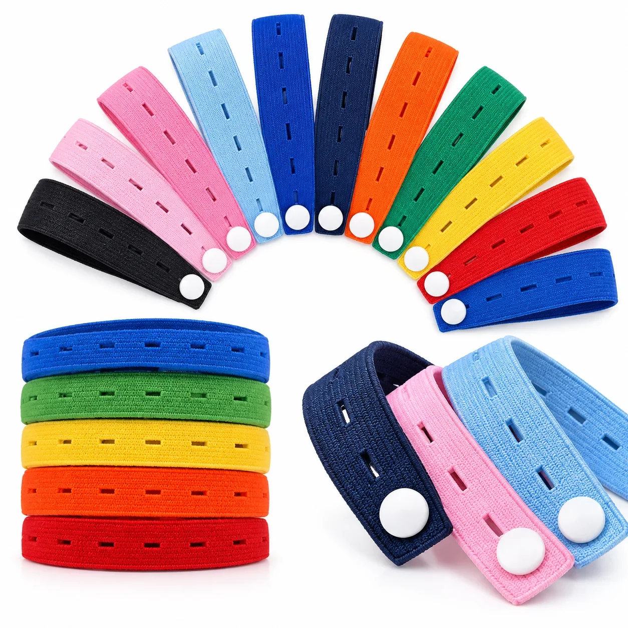 10/20PCS Reusable Cable Ties Adjustable Hook Loop Straps with Snap Button Colorful Cord Organizer Bands for Wire Management Use
