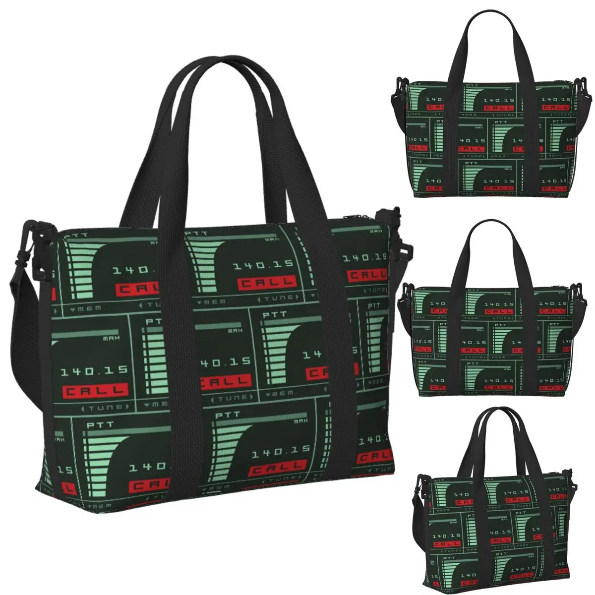 

Metal Gear Solid Codec Screen Inspired By Kojima's MGS Beach Travel Bag Tote Bags for Gym Women Shopping Duffle Shoulder Bag