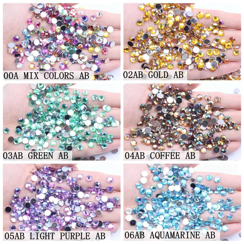 

1.5-8mm Acrylic Rhinestones Half Round Beads Flatback Facets Many Colors Glue On DIY Craft Backpack Garment Accessories