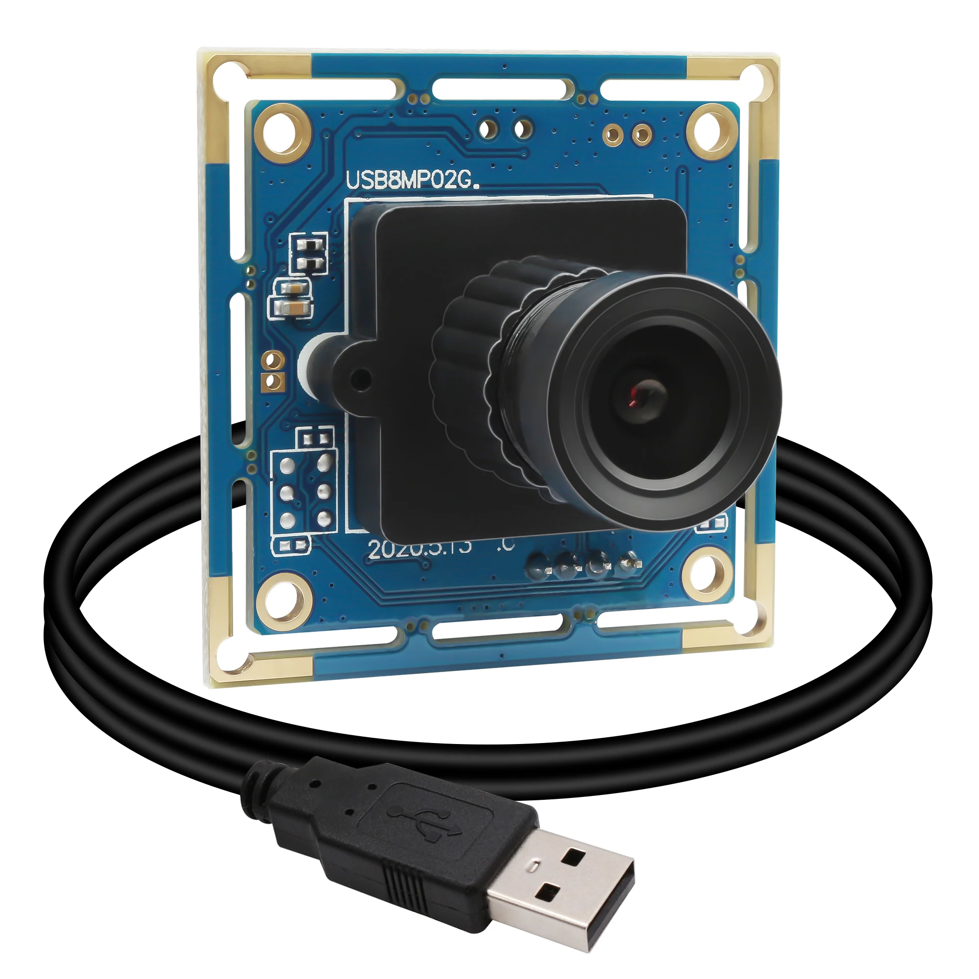 

ELP 8MP Mini USB Camera Module 3264x2448 Manual Focus 38x38mm Webcam with 3.6mm Lens for Industrial Endoscope