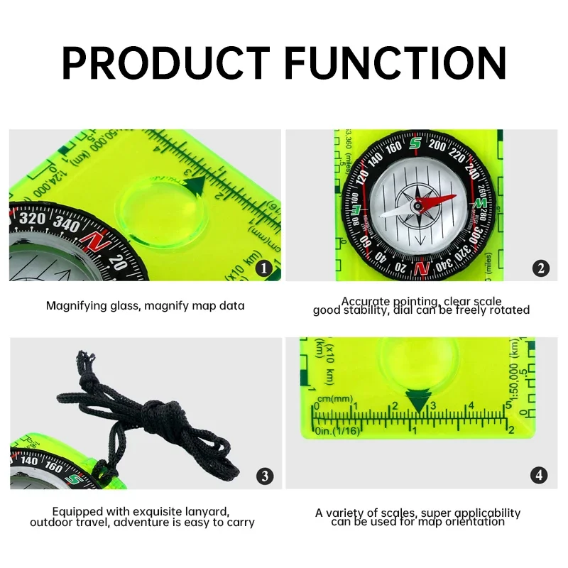 Camping Navigation Acrylic Backpack Compass Professional Field Compass for Map Reading Best Survival Tool